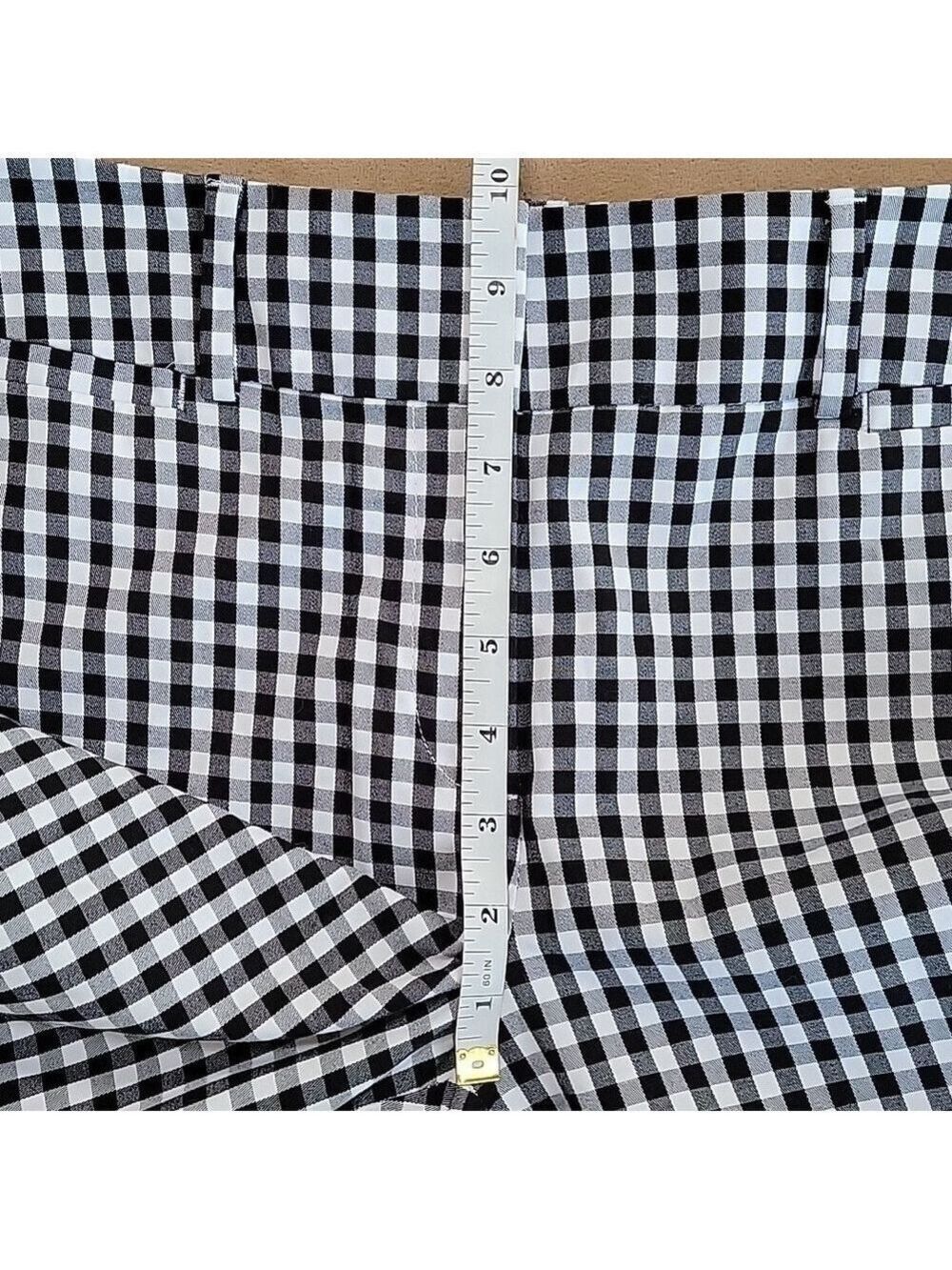 Ann Taylor Factory Black/White Vichy Gingham Checked Ankle Pants Size 8 EUC - Picture 6 of 13